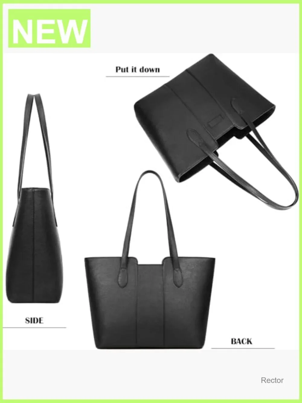 PU Leather Tote Bag with Zippered Pockets Shoulder Hobo Purse Top Handle